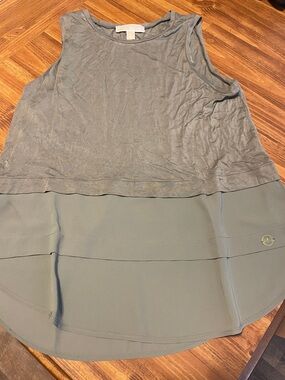 Michael Kors Olive Green Layered Sleeveless Tank